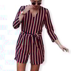 Banana Republic Striped 3/4-Sleeve Romper / Size 6