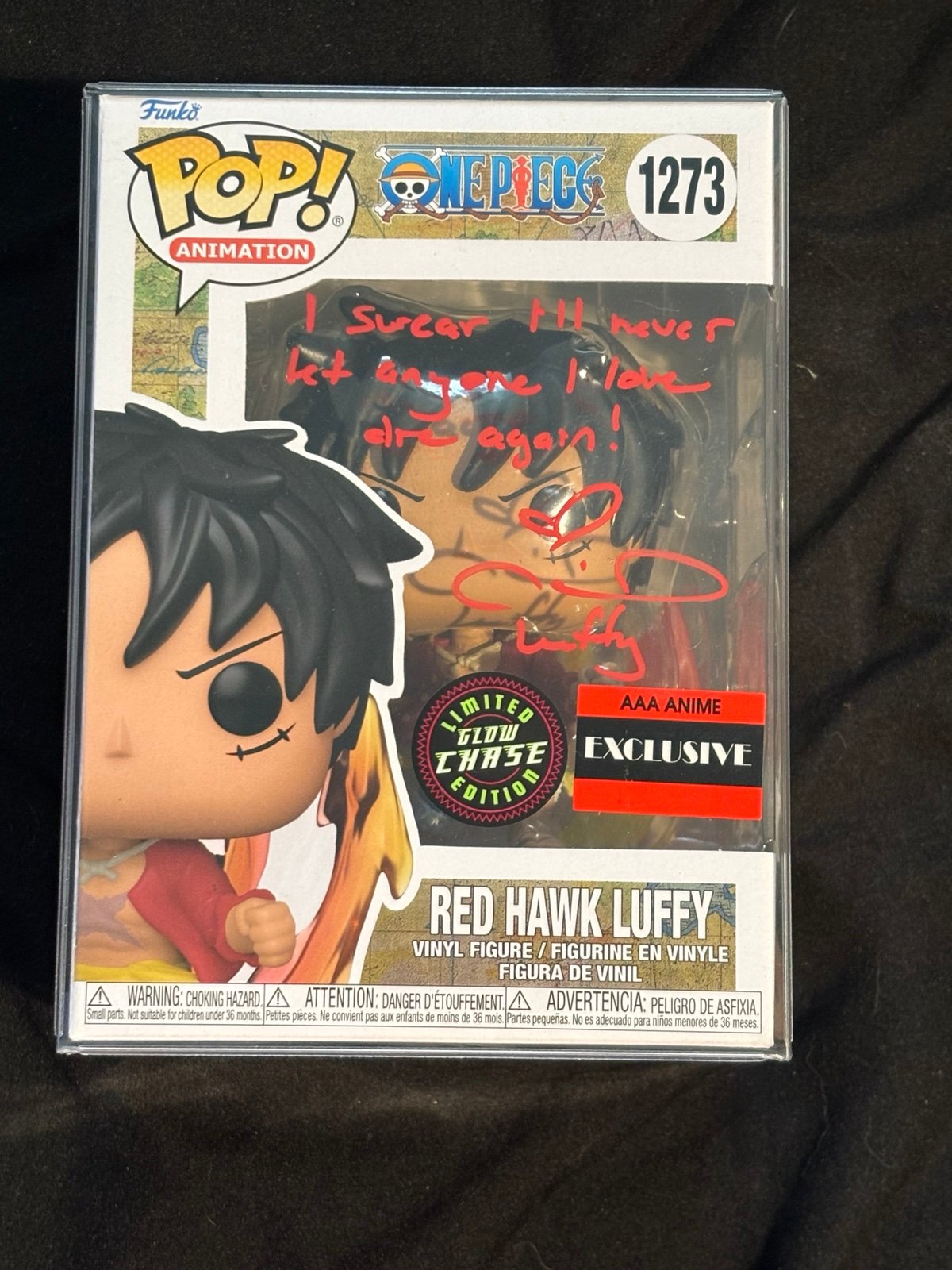 Red Hawk Luffy Chase Funko Pop Signed/Autographed