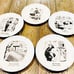 SET LOT OF 5 MID CENTURY FRACTURED FRENCH SATIRICAL PLATES WALL HANGINGS