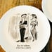 SET LOT OF 5 MID CENTURY FRACTURED FRENCH SATIRICAL PLATES WALL HANGINGS