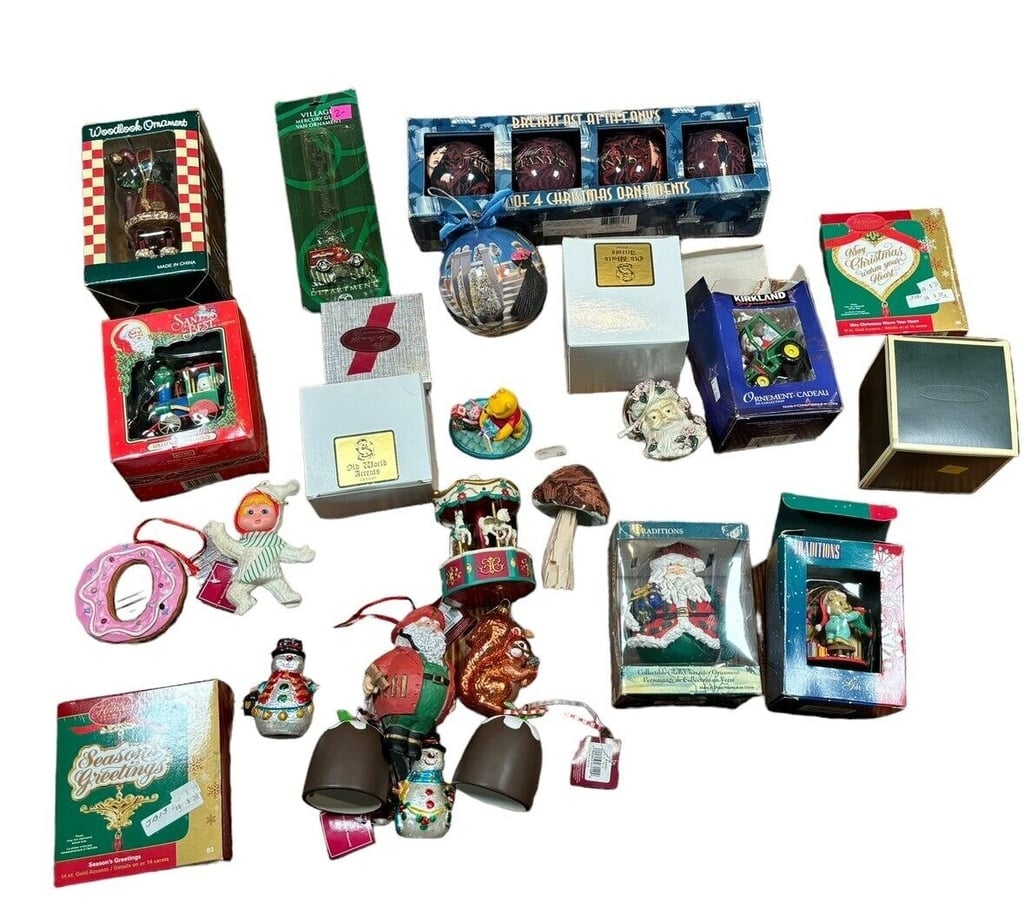 Vintage Lot Of Christmas Ornaments Some New In Box