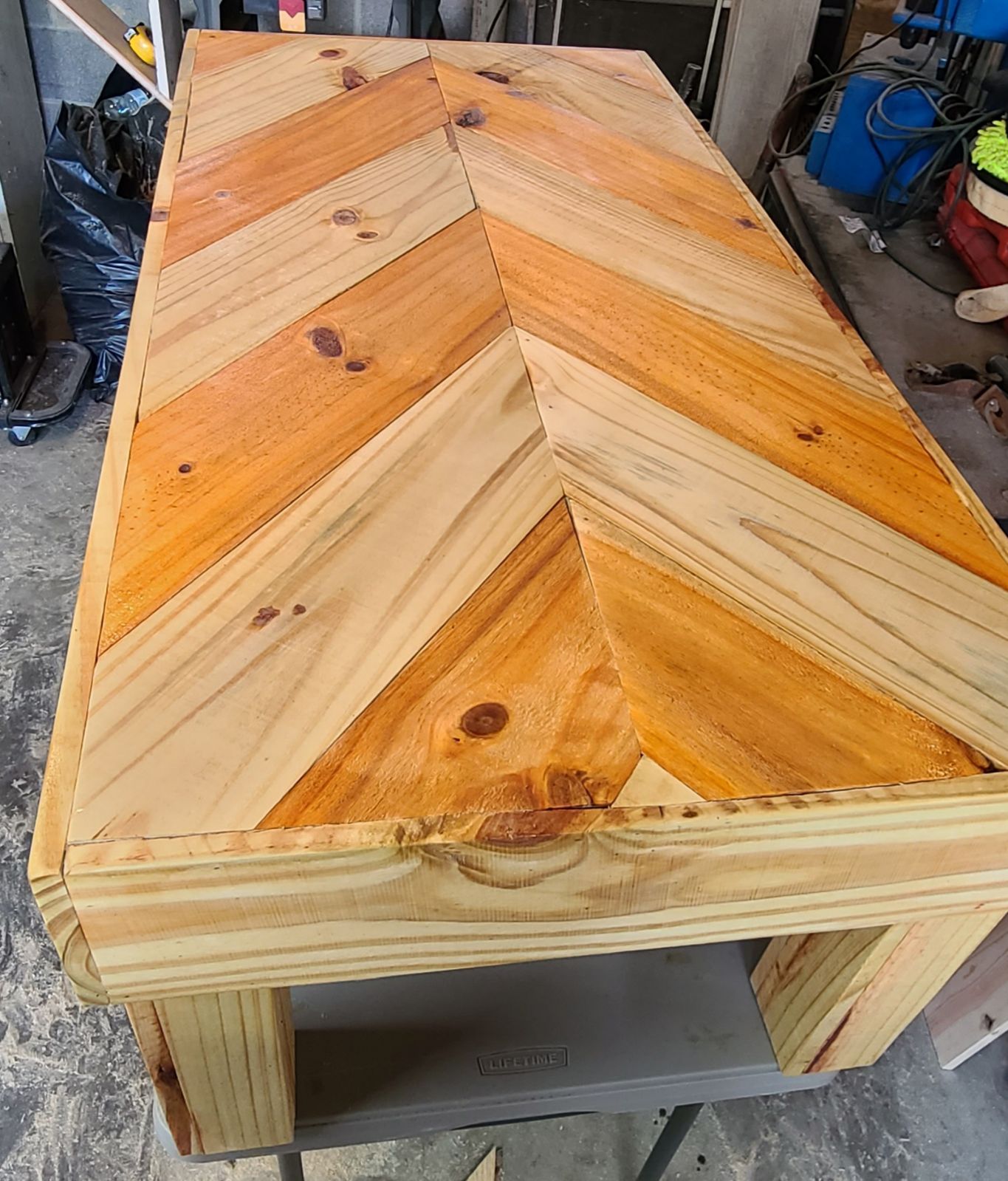 Homemade farmhouse coffee table