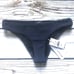 NEW Small Navy Blue Poseidon Smocked Terry Swim Bikini Bottoms Low Rise PILYQ