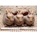 Trio of Bunnies Bronze-Look Finish Planter with Drainage Hole