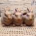 Trio of Bunnies Bronze-Look Finish Planter with Drainage Hole