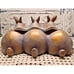 Trio of Bunnies Bronze-Look Finish Planter with Drainage Hole