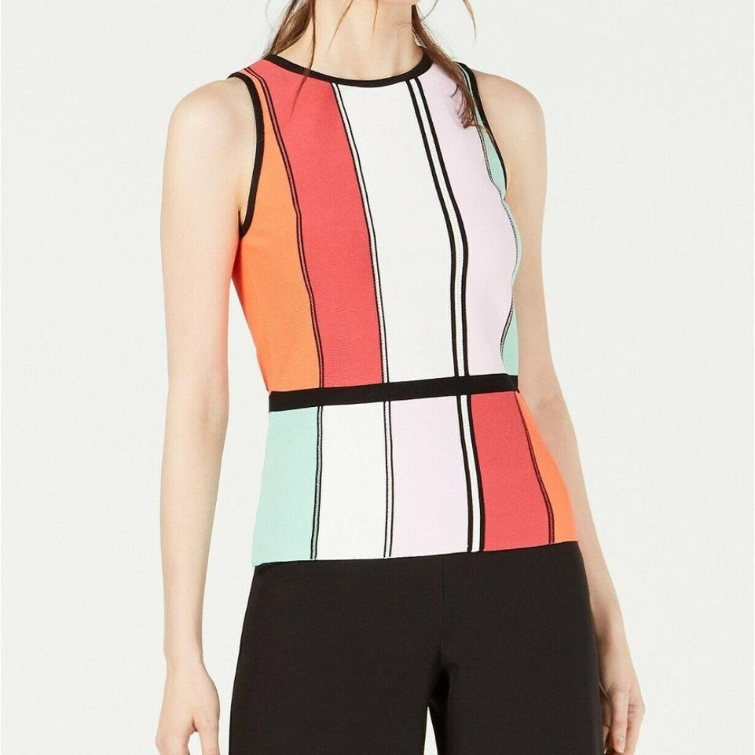 Bar III Color Block Sleeveless Knit Top (NWT)