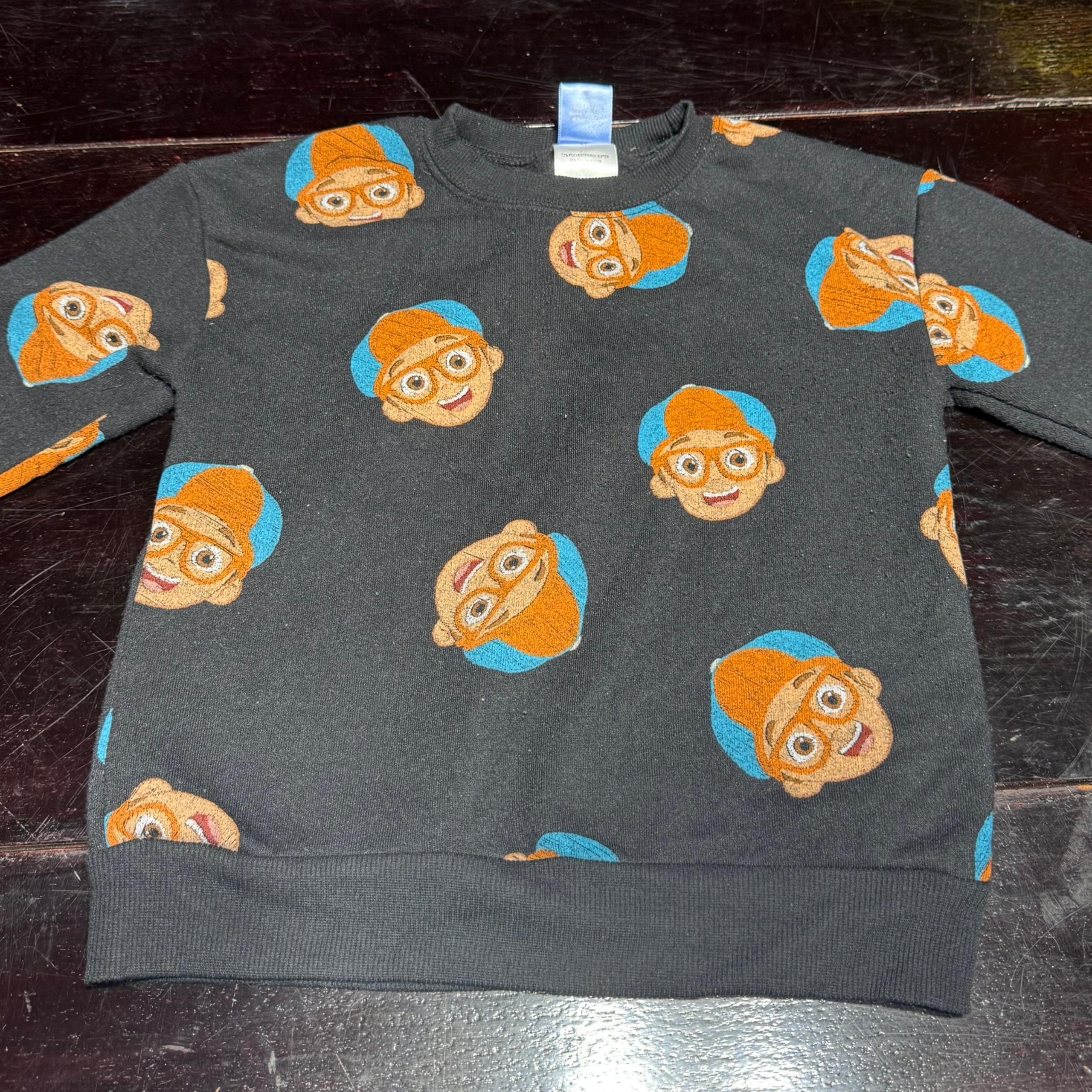 4T black blippi crew sweater