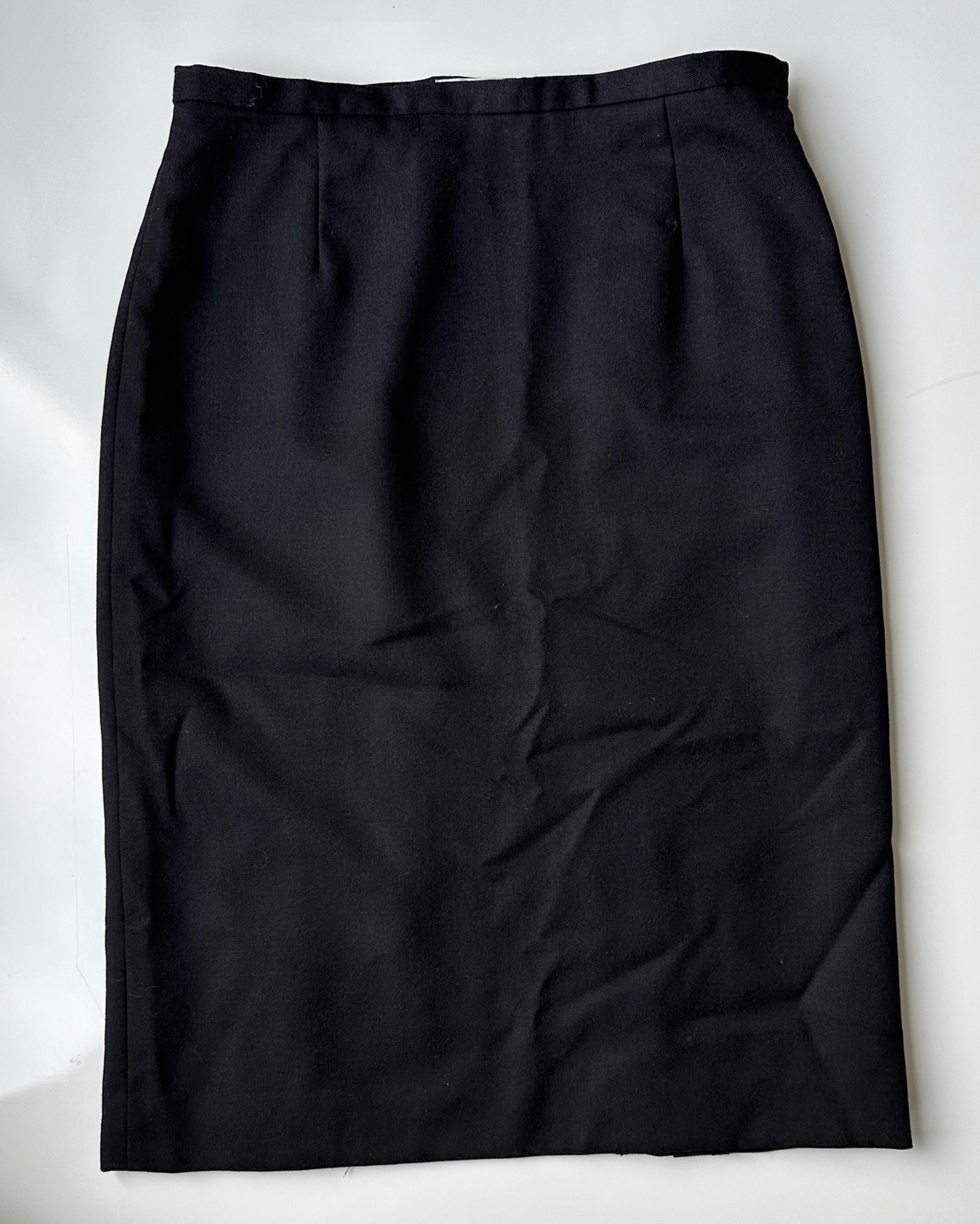 Vintage Pendleton Black 100% Virgin Wool Lined Straight Skirt Women’s Size 8