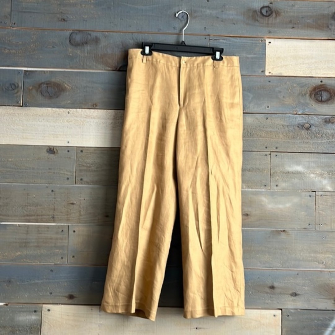 EUC Lauren Ralph Lauren 100% Linen Pants 8 Tan