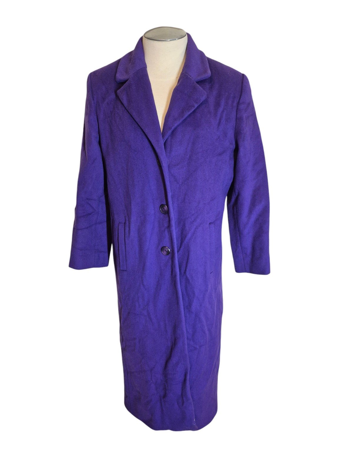 Kristen Blake Vintage Wool Coat Felted Wool Long Dress Coat Purple sz 14