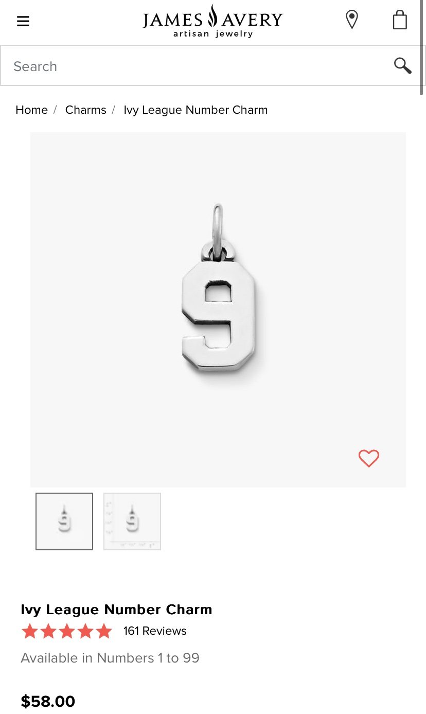 James Avery # Ivy League Sterling Silver Charm
