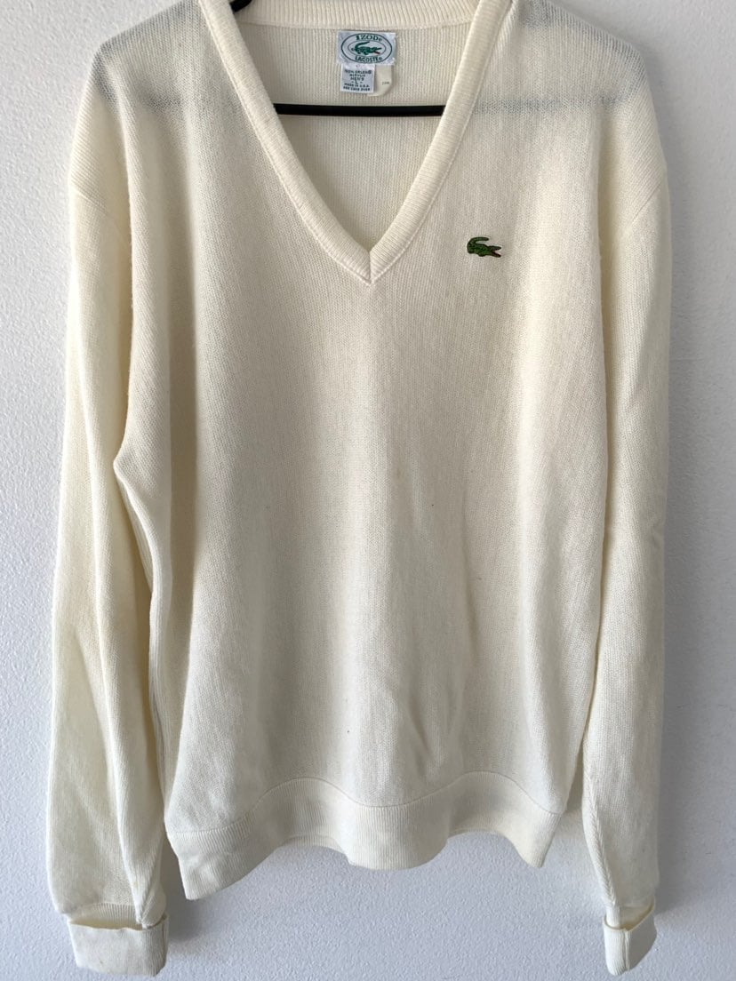 VTG LACOSTE tennis V Neck Sweater