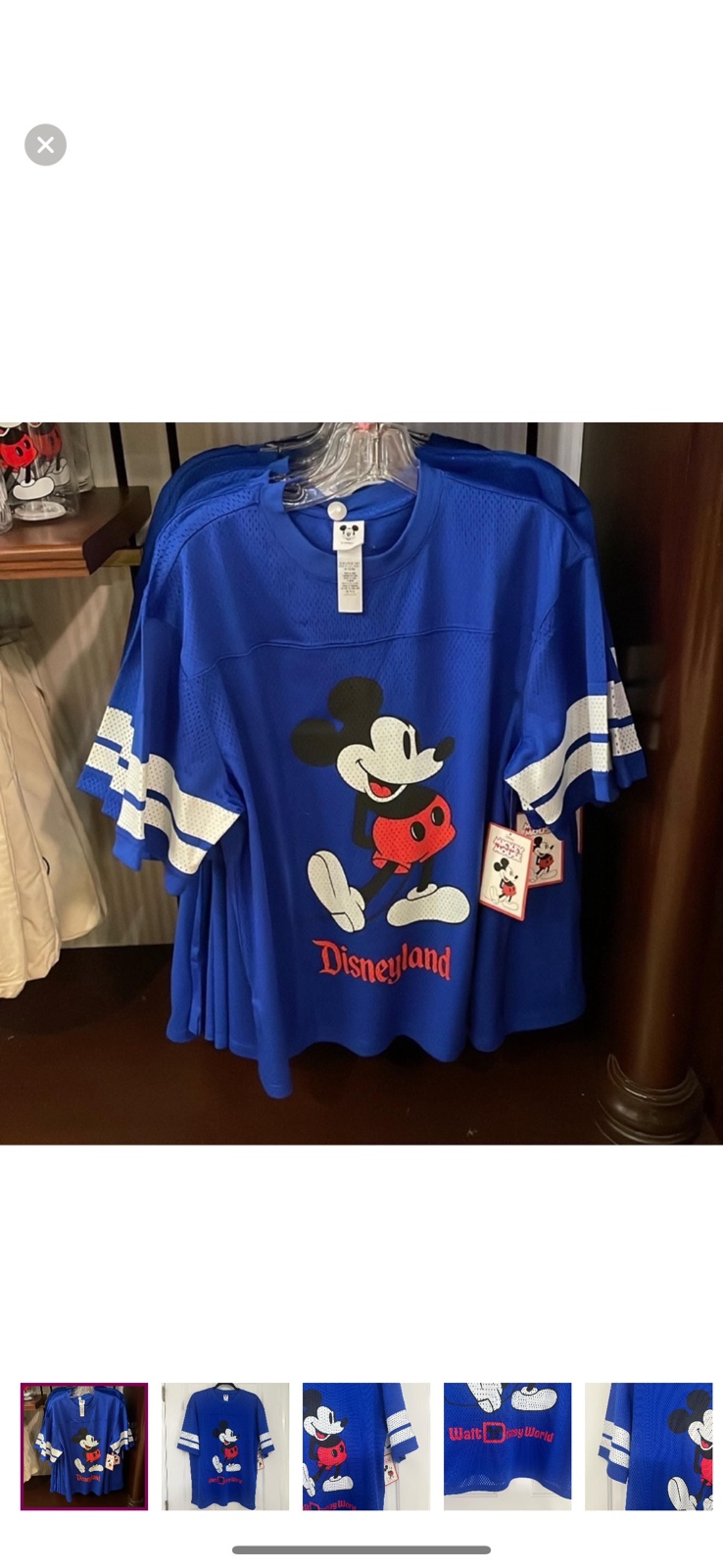 NWT Disney World Mickey Mouse Blue Football Jersey