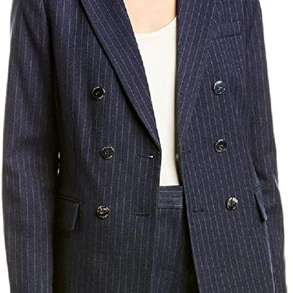 Kasper Womens Woven Window Pane One- Button Blazer Black -Ivory - Size 6