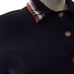 BURBERRY Black Marino Wool Nova Check Collar Short Sleeve Polo Shirt M (Flaw)