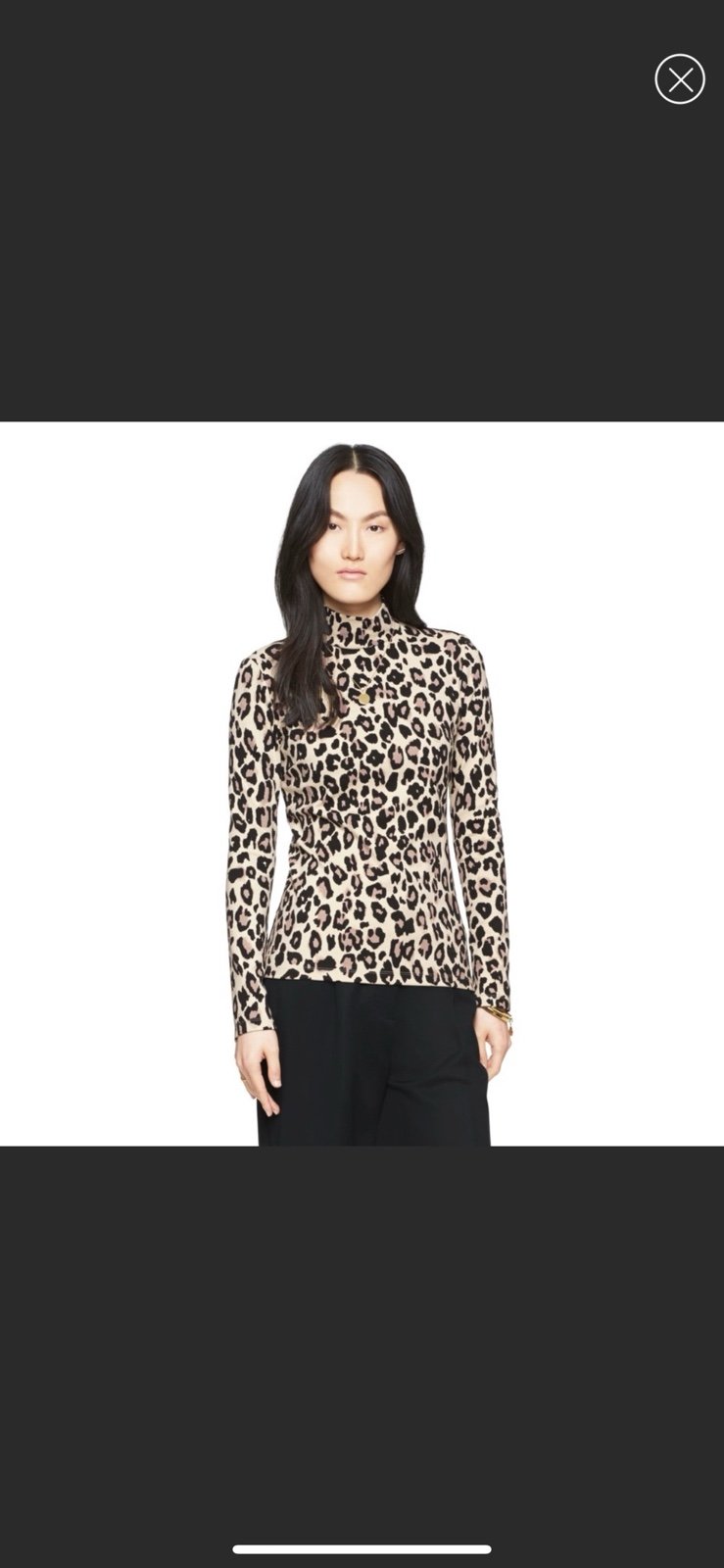 Kate Spade Cheetah Print Mock Neck Ponte Knit Top Size 4