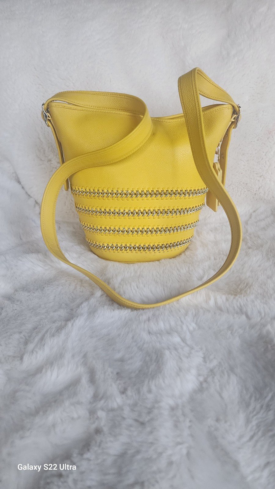 COACH Mini Duffle Whiplash Leather Yellow Crossbody Shoulder Bag