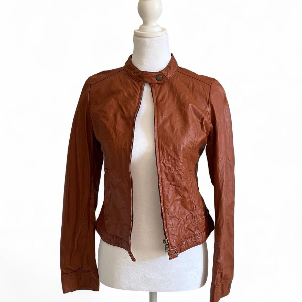 Moussy real brown leather jacket