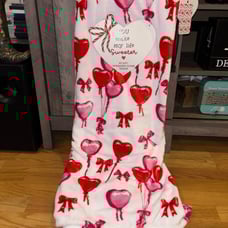 NEW!!!! Valentine’s Bow Balloons Plush Throw Blanket