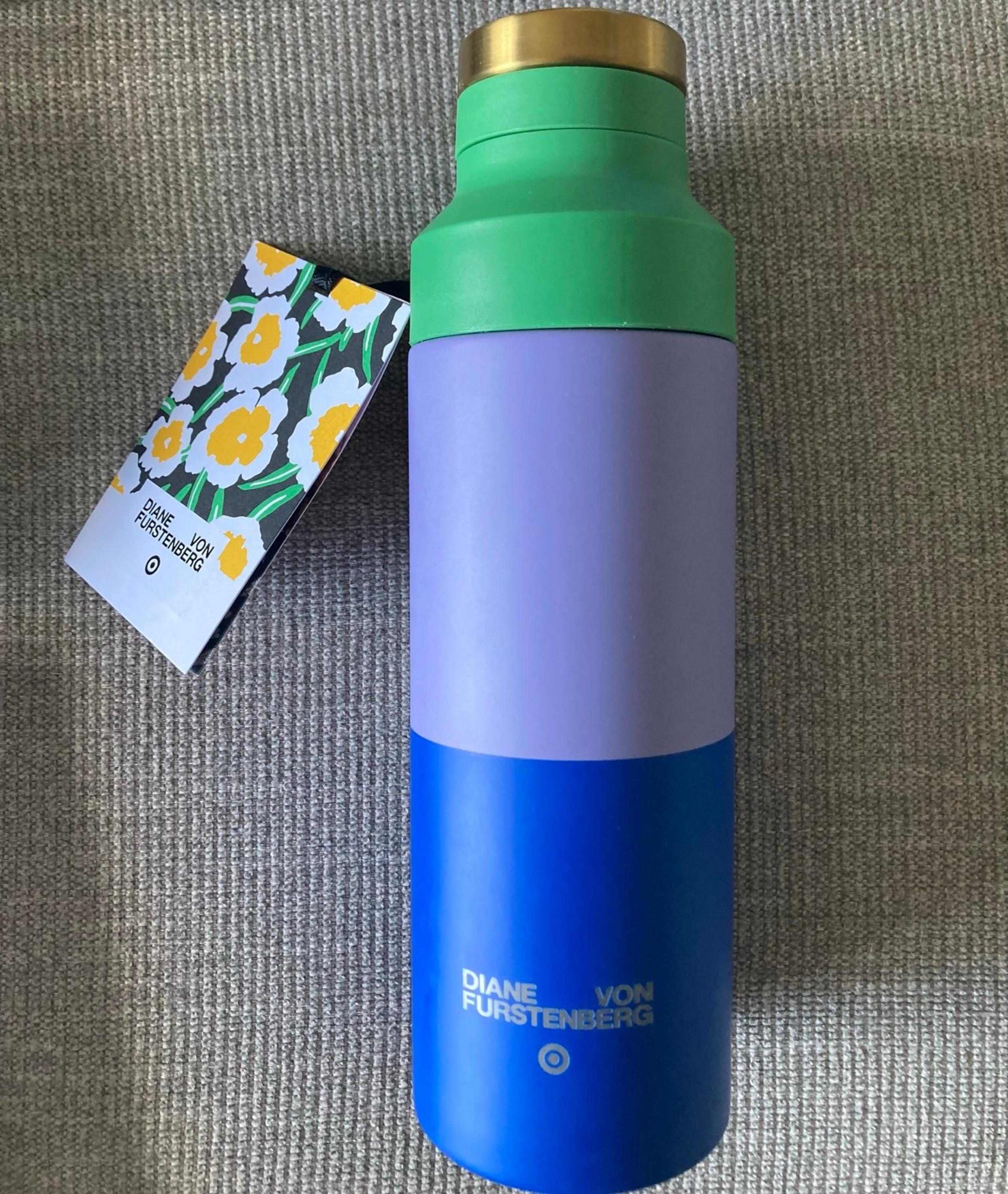NEW Diane Von Furstenberg for Target Colorblock Stainless Steel Water Bottle