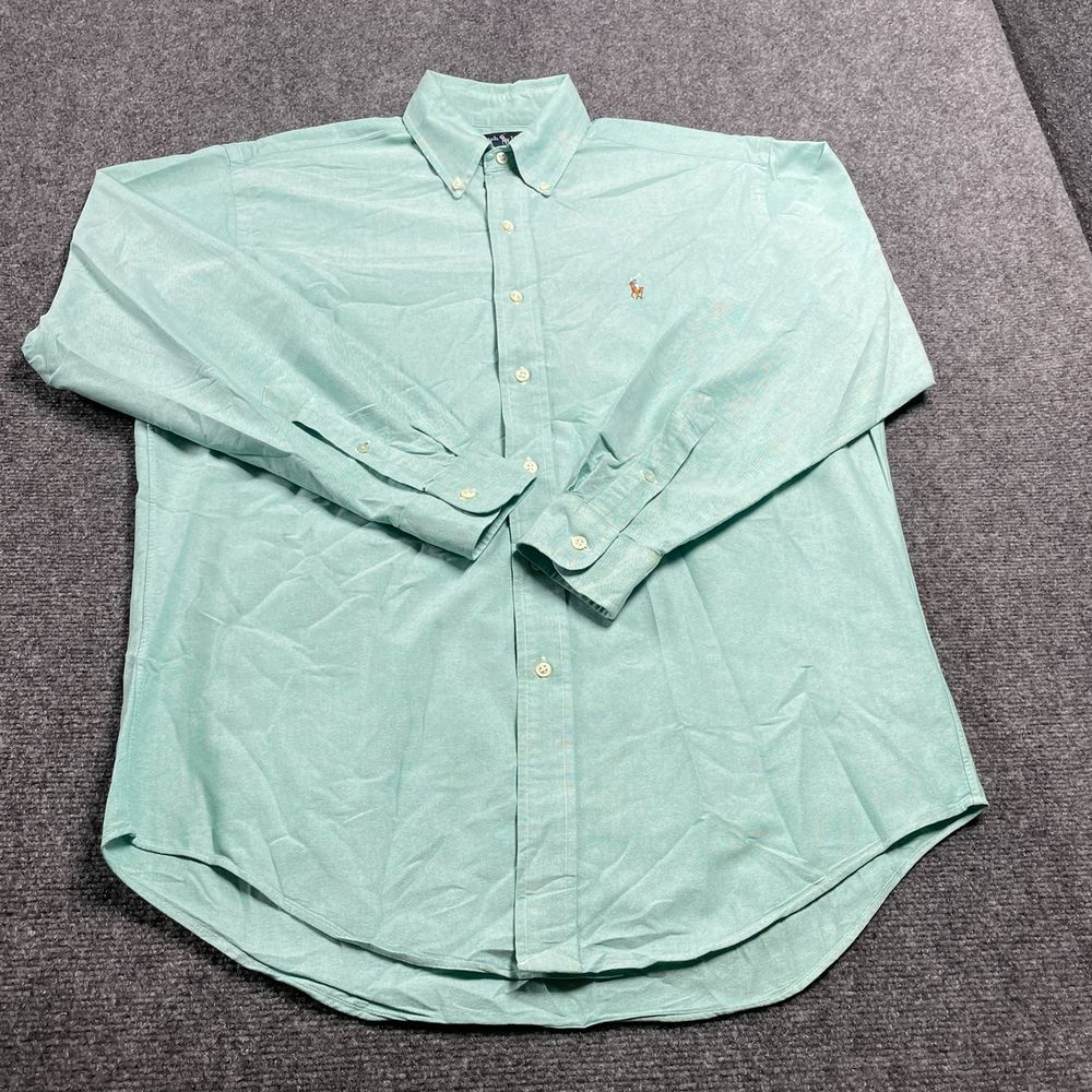 Ralph Lauren Lite Green Men's Dress Shirt Full Sleeve Button Closure Size S