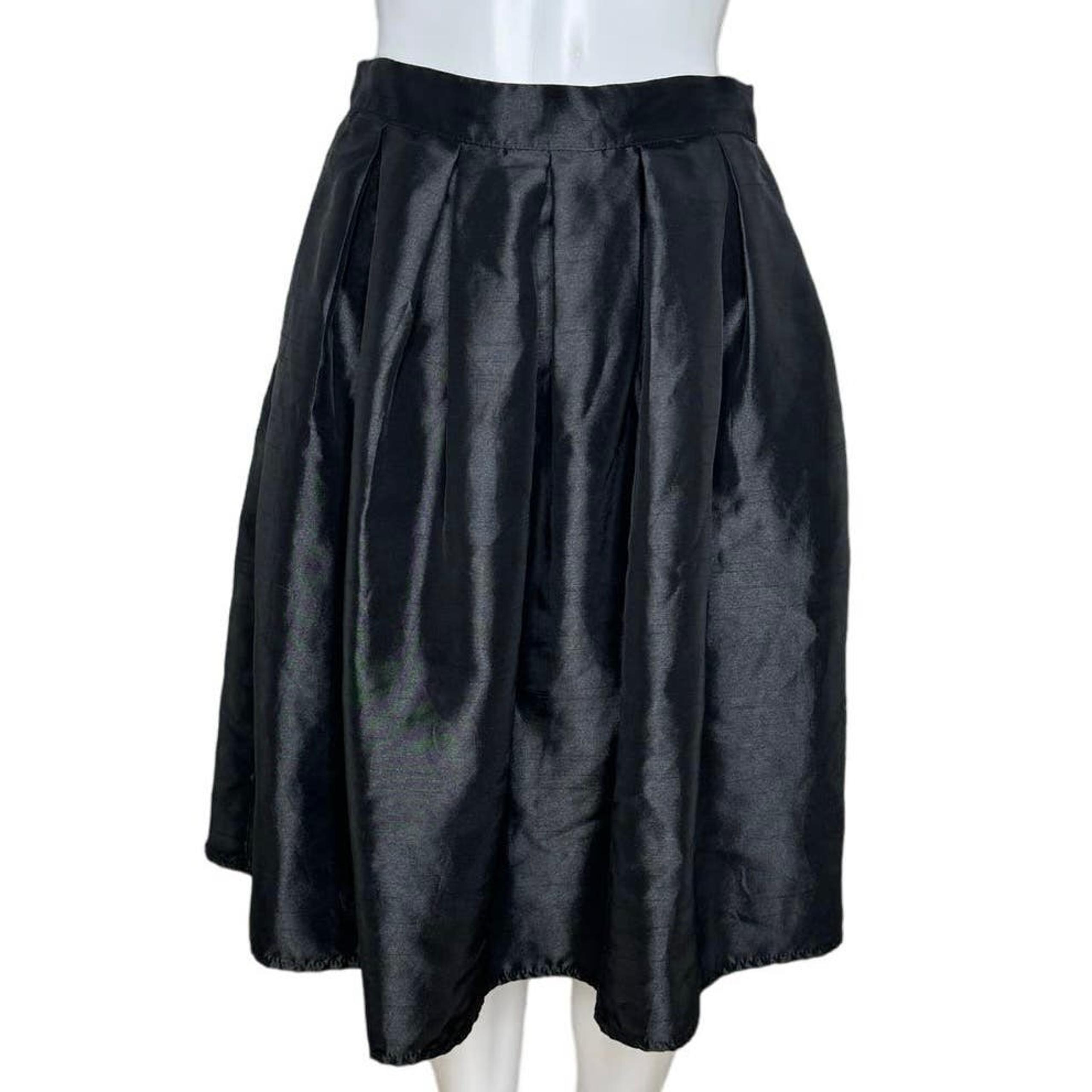 Ya Los Angeles Skirt Womens Medium Black A-Line Full Pleated Neutral Minimalist