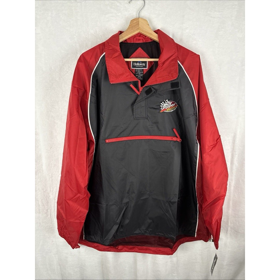 Vintage Holloway Dr. Pepper Racing NASCAR Jacket Anorak Windbreaker Large NWT
