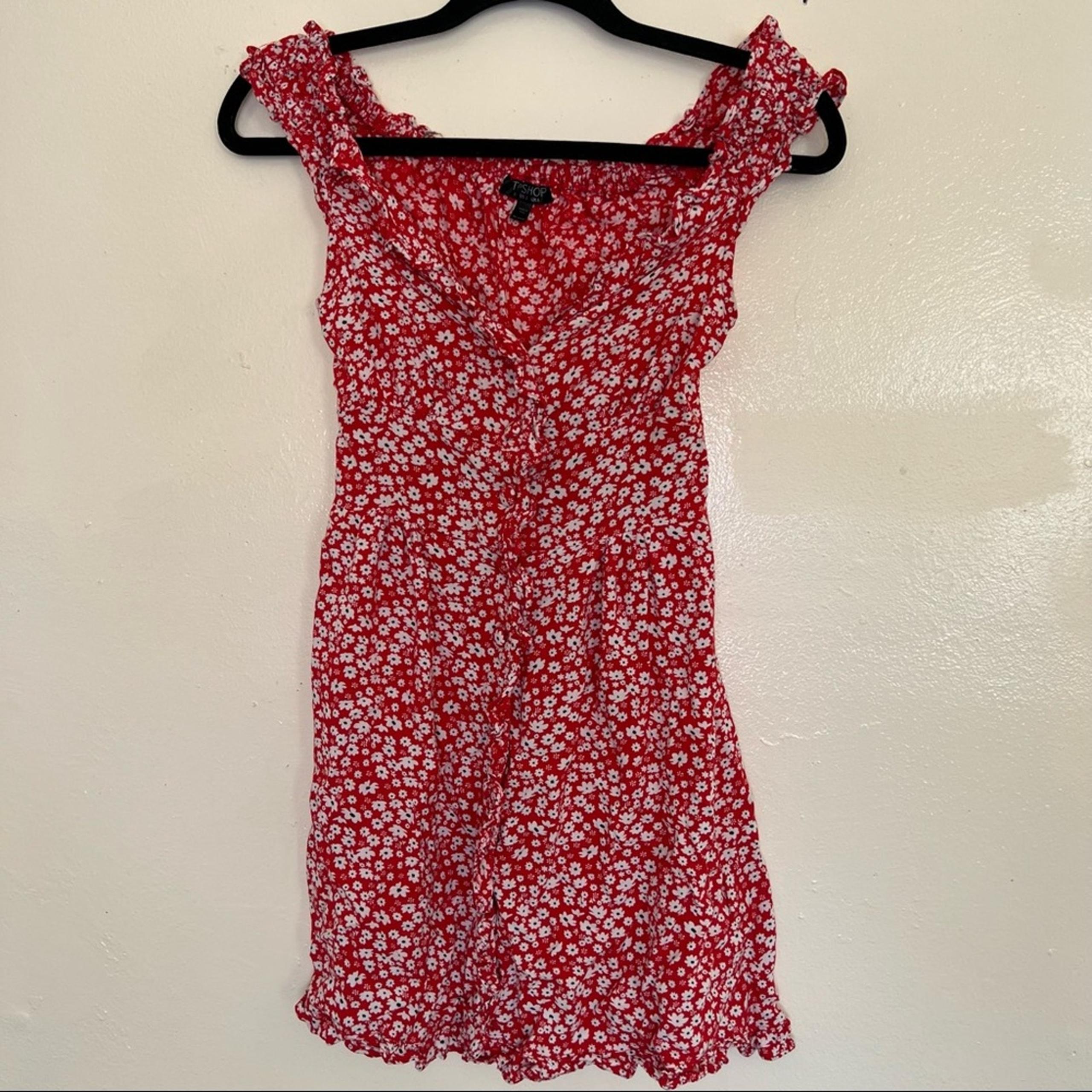 Topshop Red and White Mini Dress