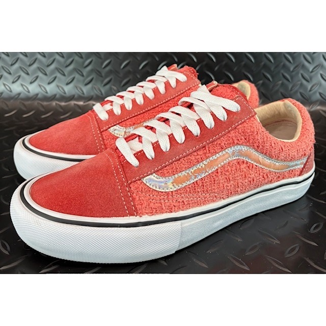 Vans X Supreme Old Skool Pro Iridescent Coral White Mens Low top sneakers size 8