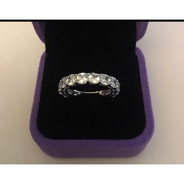 New DIAMONIQUE 6Ct Cushion Cut Sim Diamond Eternity Band Ring Sz 10~925SS