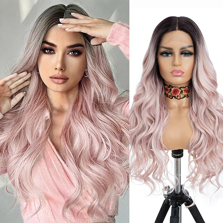 Women's Amber Pink Body Wave Wig 29 Inch-FH45
