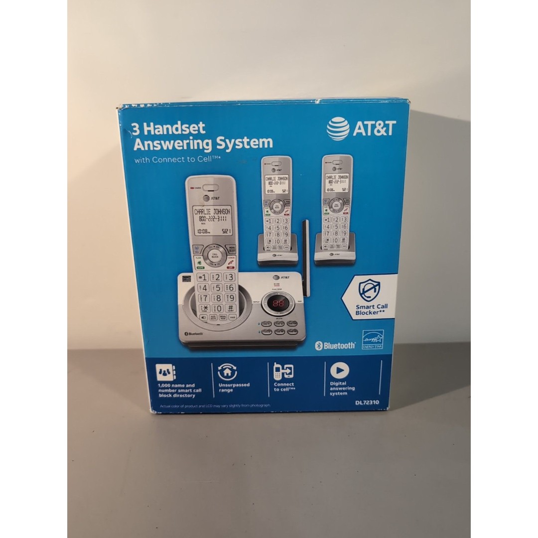 NEW AT&T 3 Handset Cordless Phone w Bluetooth Connect to Cell & Smart Call Block