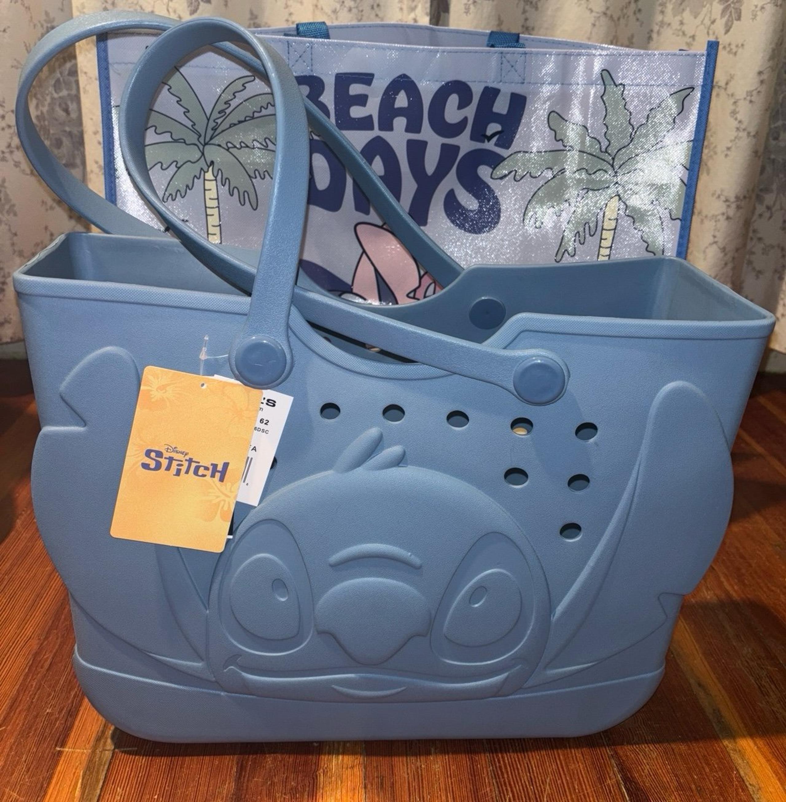 Disney Stitch Blue Tote Bag Beach Rubber Tote Bag