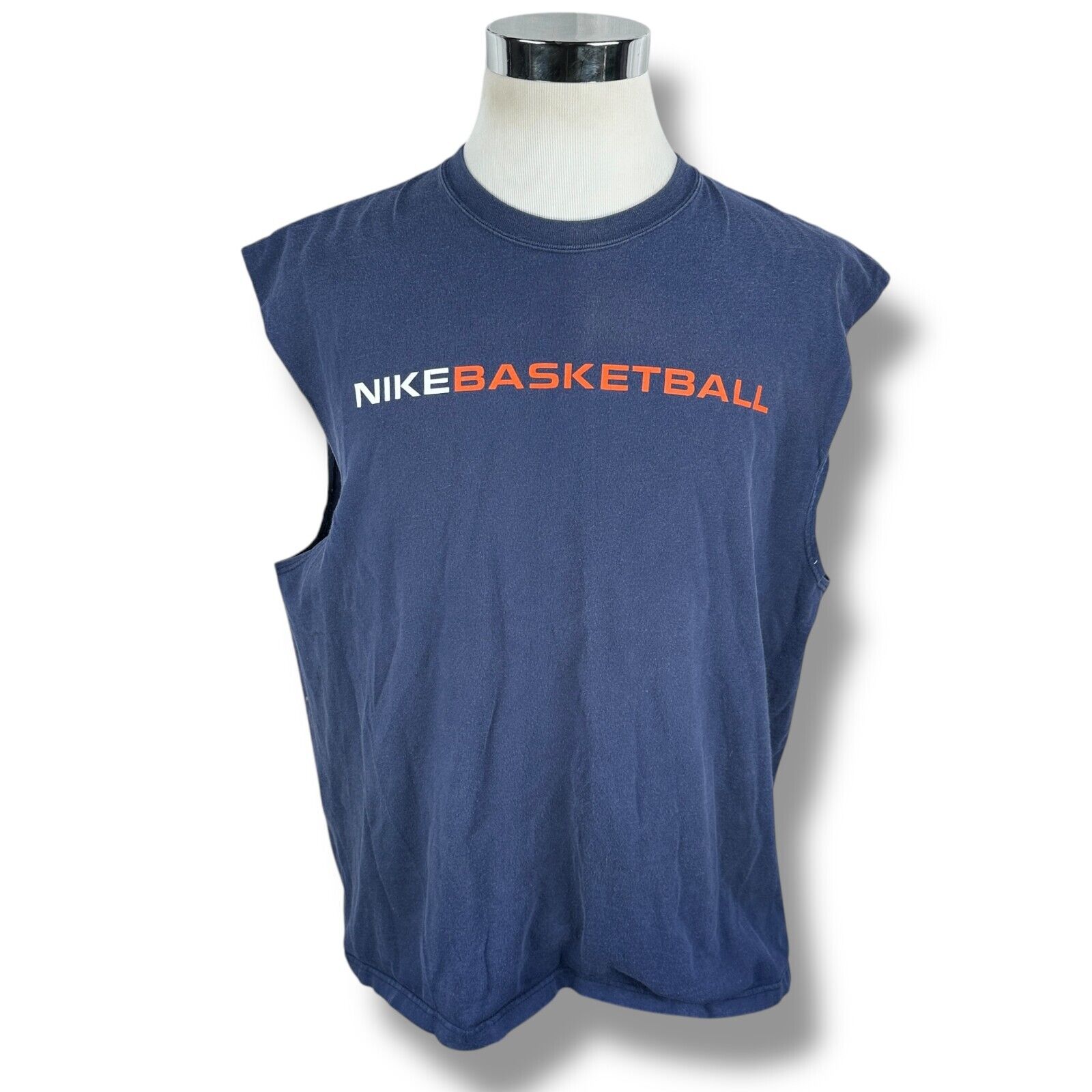 Vintage Nike Basketball Tank Top Men’s XL Blue Cotton Crew Sleeveless 90s USA