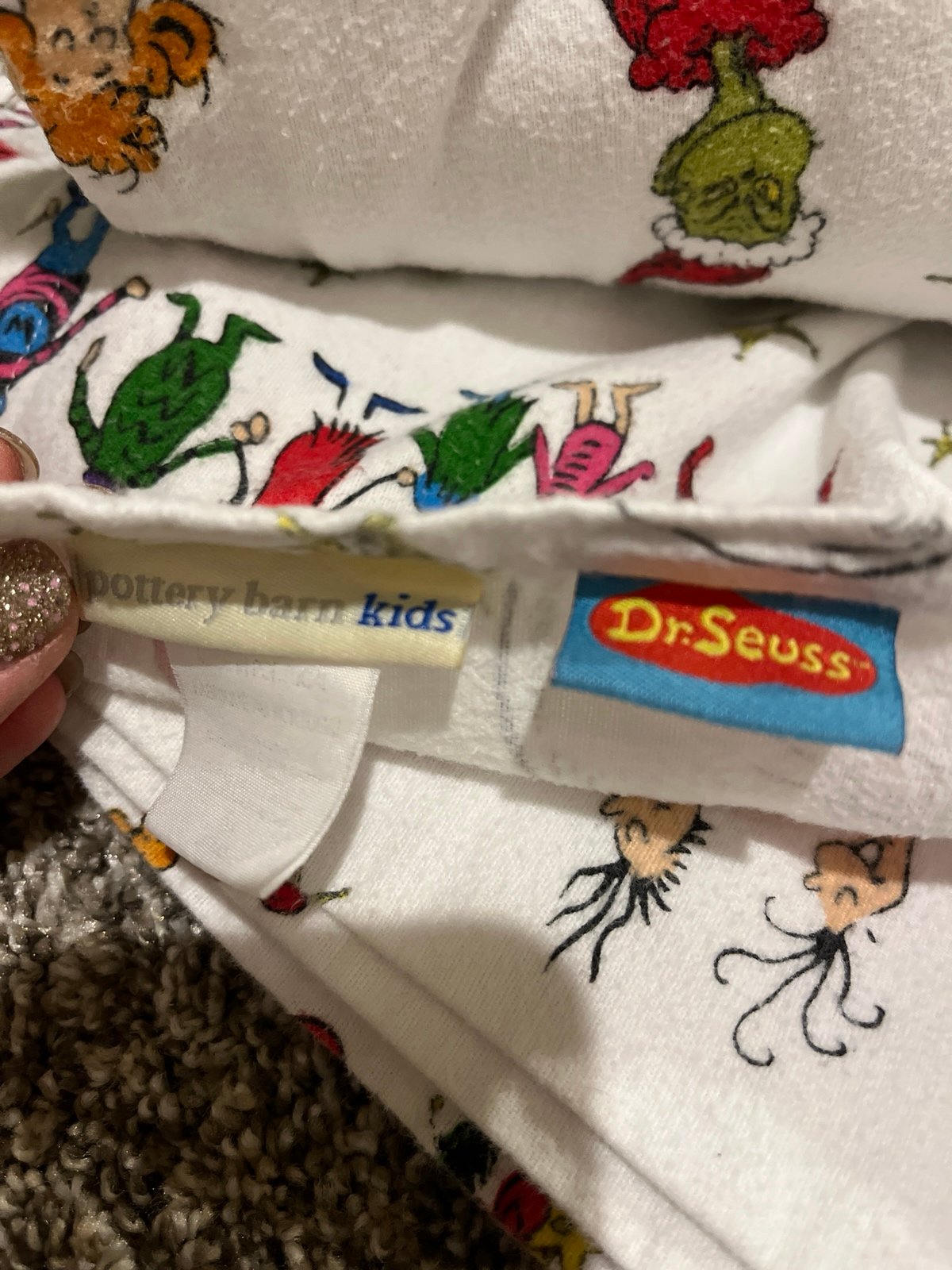 Pottery Barn Kids Flannel Grinch Twin Sheets