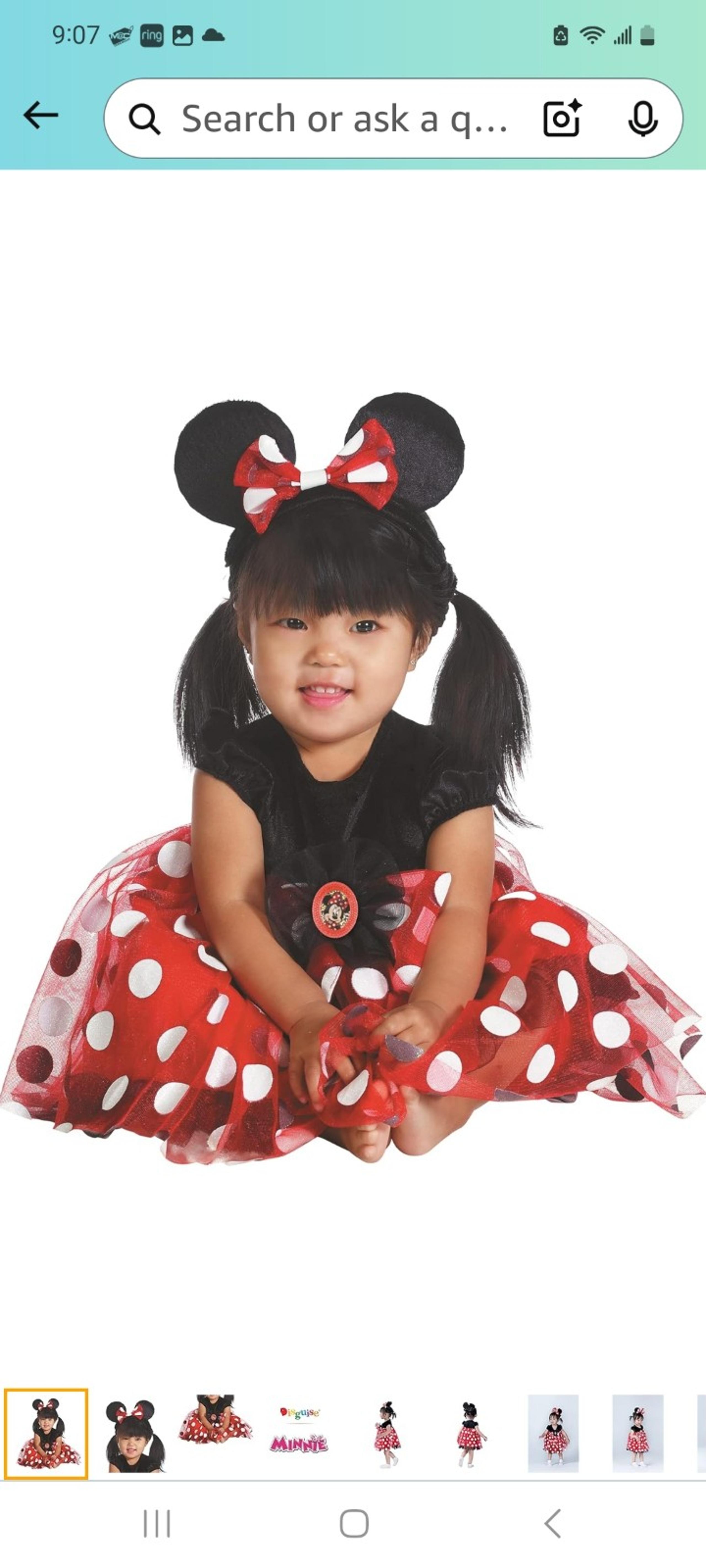 Minnie Mouse Costume. Size 6-12 months
