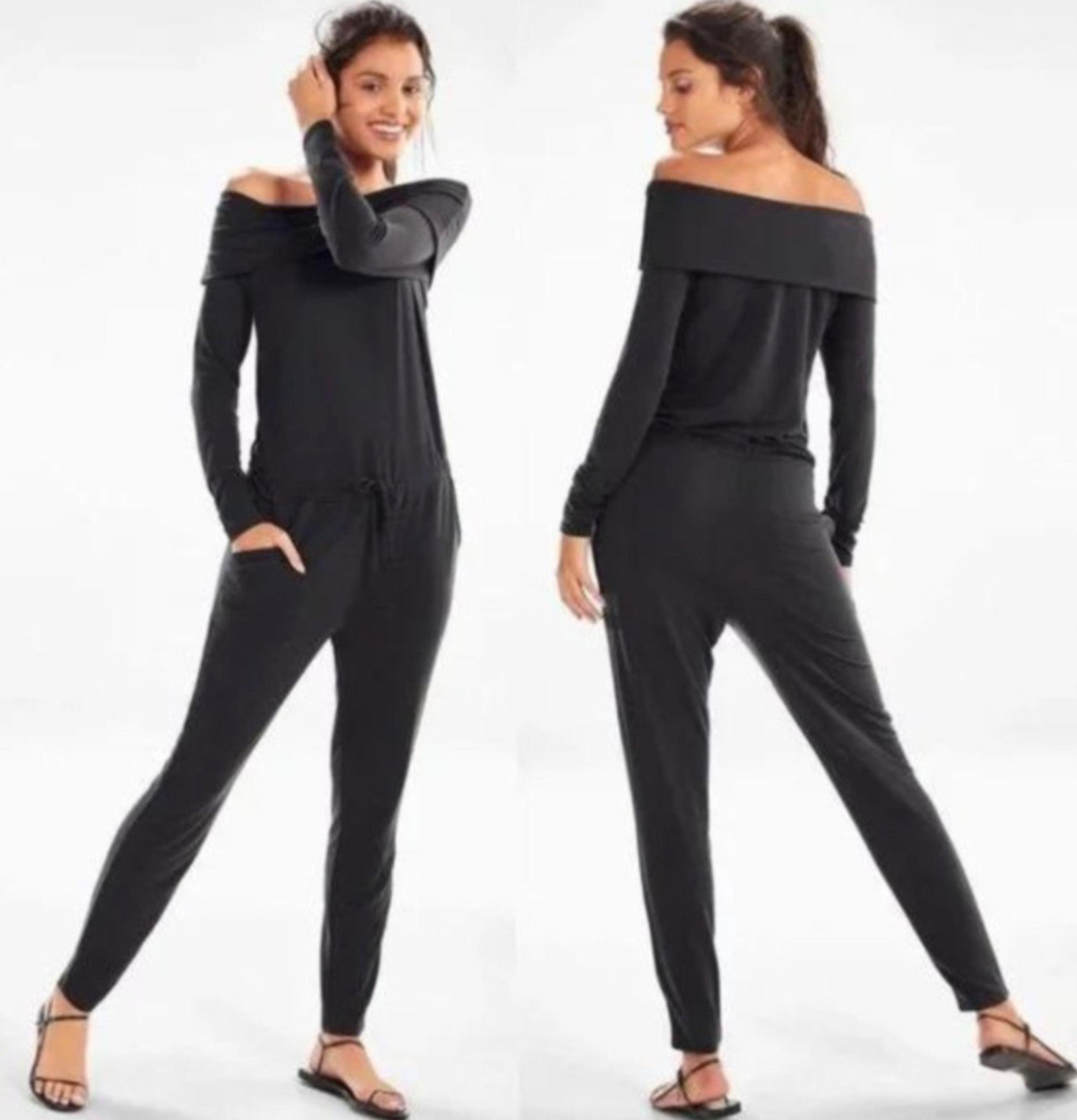 Fabletics Tee Off-Shoulder Jumpsuit Size XL NWT MSRP $94.95