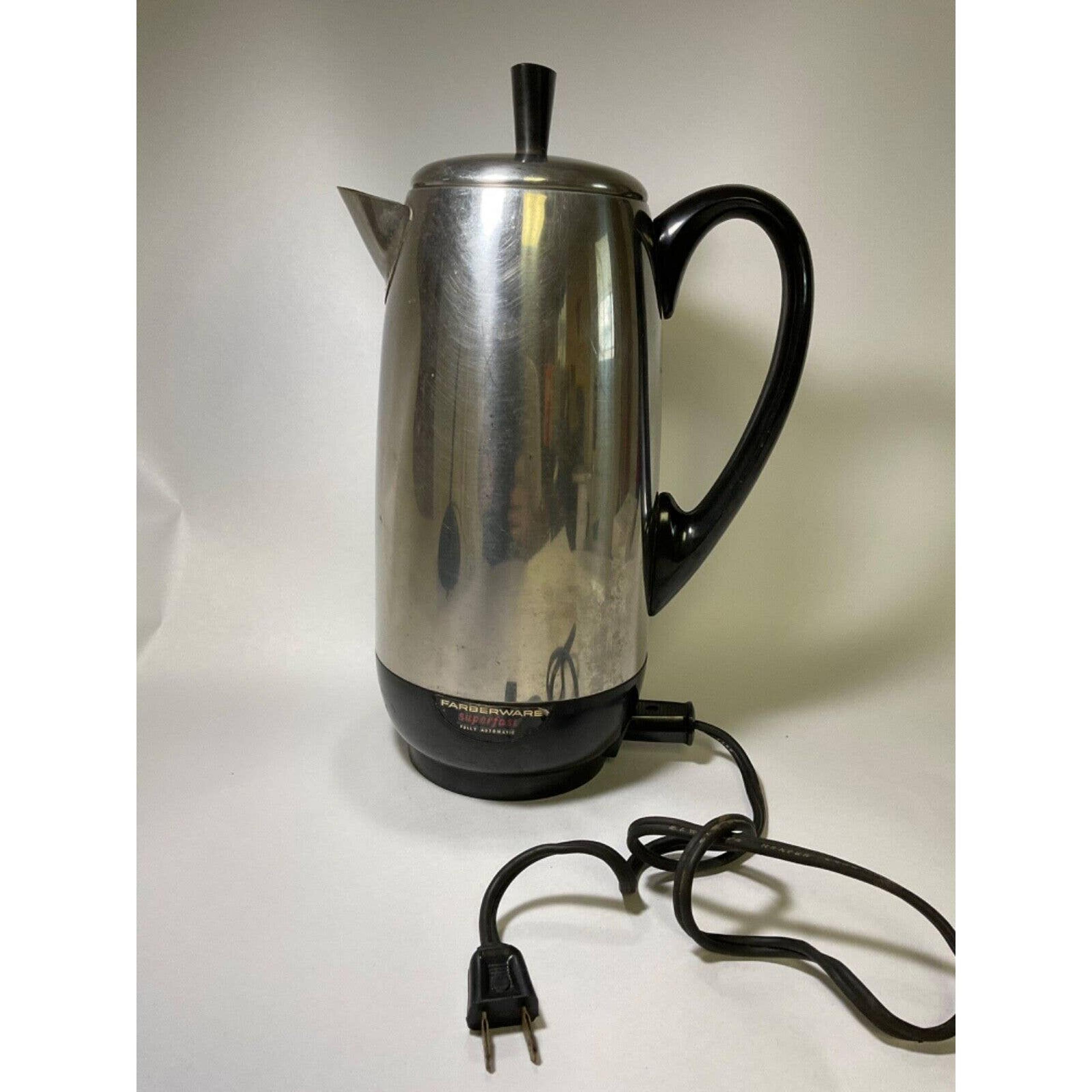 Vintage Farberware "SuperFast" Electric Coffee Percolator #142, 12 Cup, Exc.