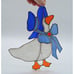 Stained Glass Goose Mother Goose Suncatcher Hanging Window Decor Blue White 7.5