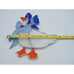 Stained Glass Goose Mother Goose Suncatcher Hanging Window Decor Blue White 7.5