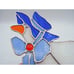 Stained Glass Goose Mother Goose Suncatcher Hanging Window Decor Blue White 7.5