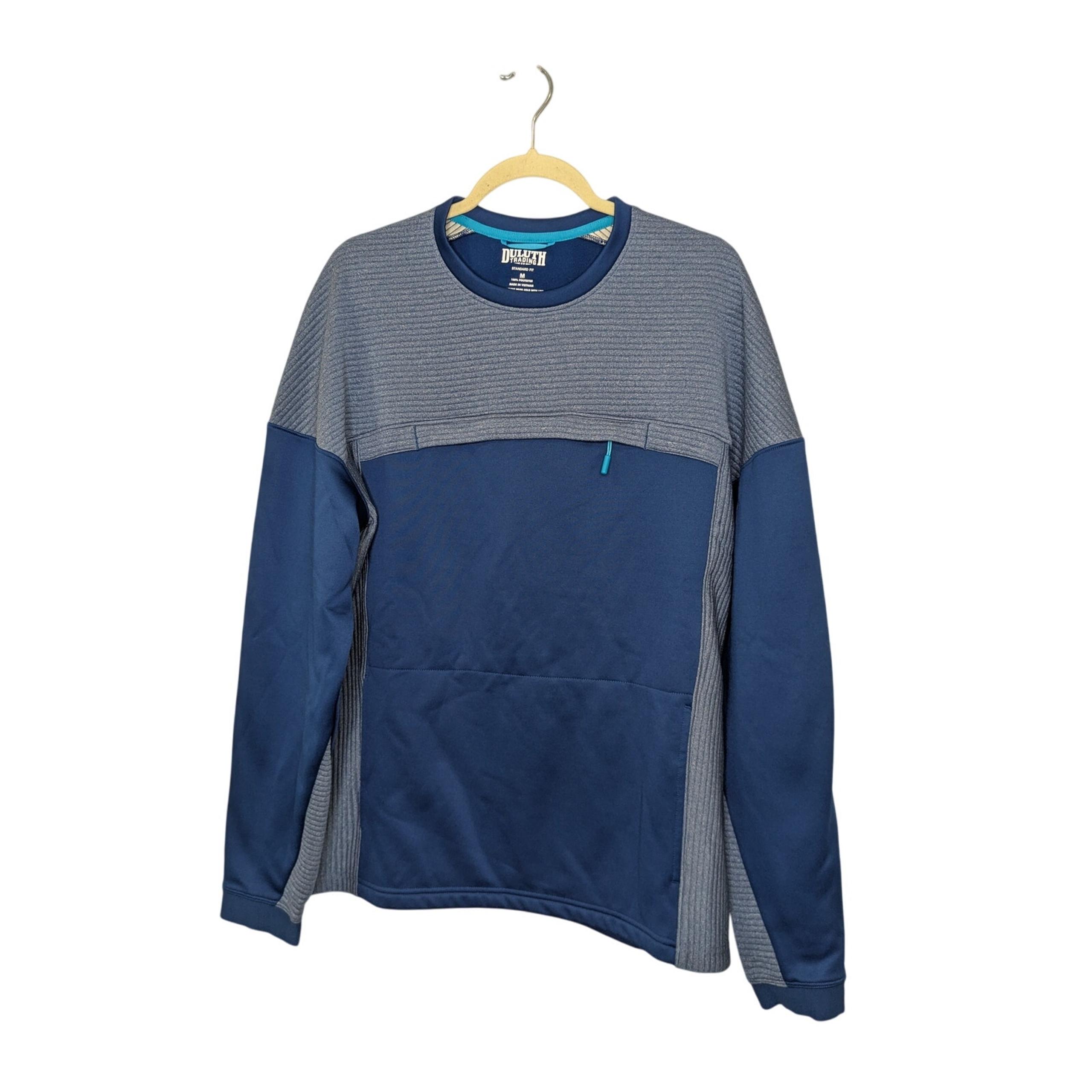 Duluth Trading Co Blue Boundary Layer Fleece Pullover Sweatshirt Men Size Medium