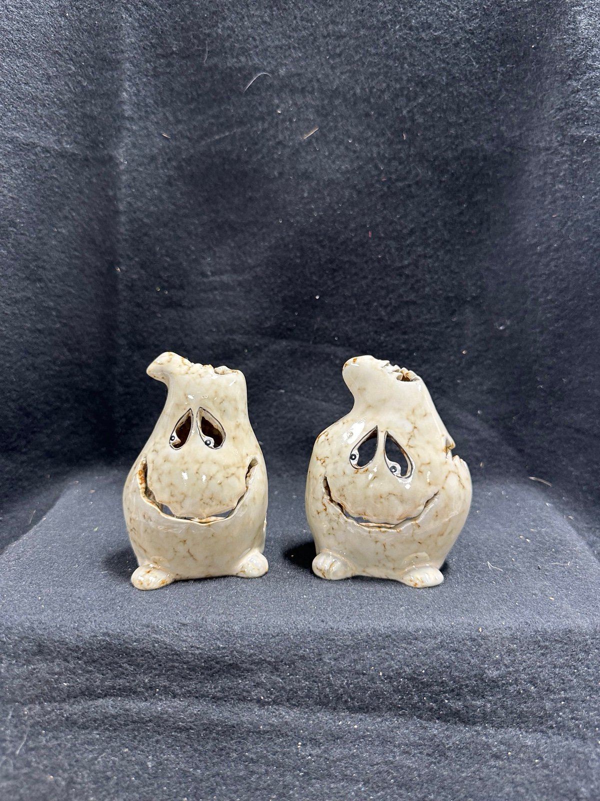 Ceramic Ghost Halloween Tealight holder Pair