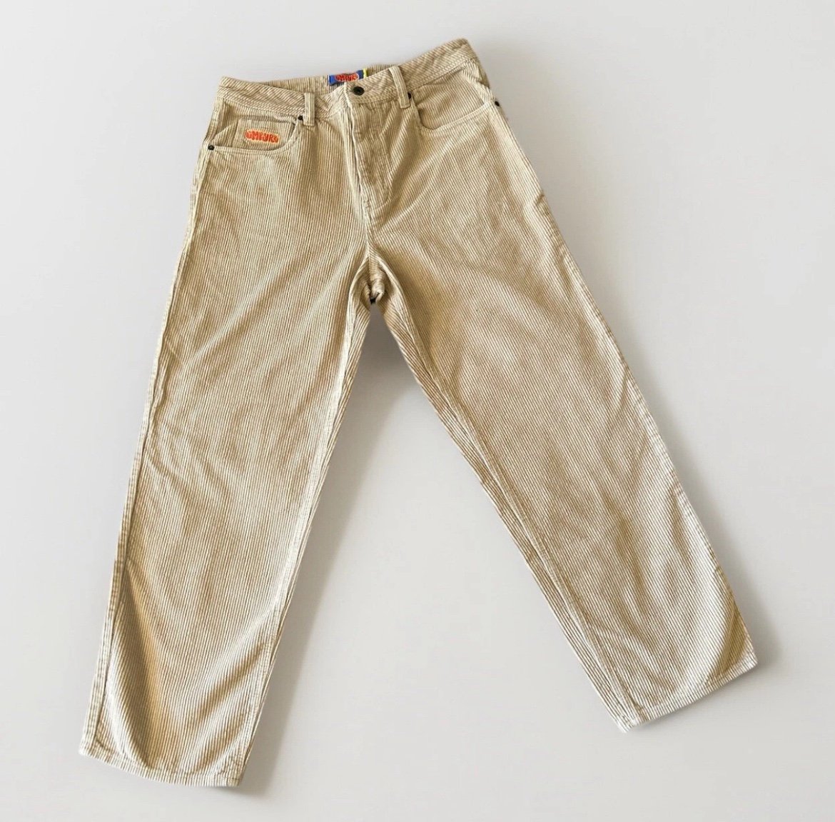 Empyre Corduroy Pants Men's 34x29 Beige Relax Baggy Loose Fit Skater Y2K