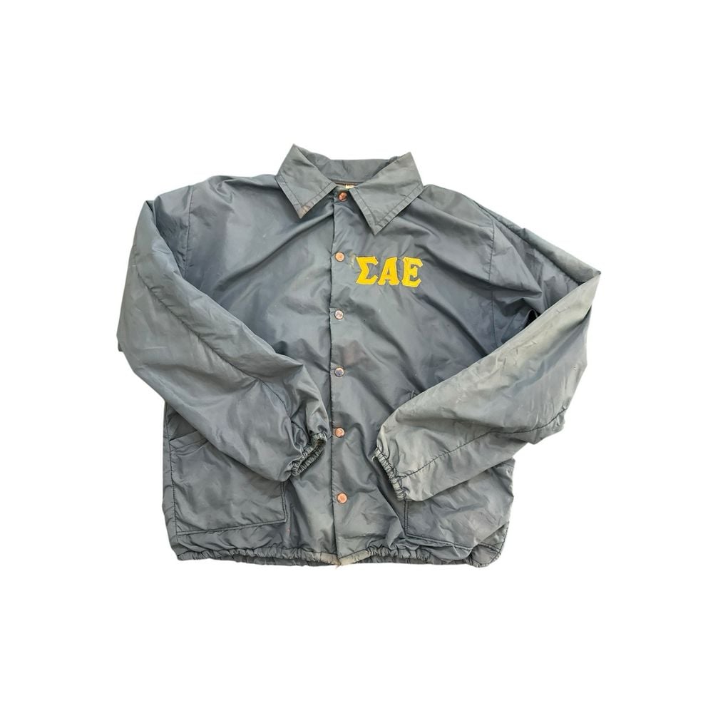 Vintage Sigma Alpha Epsilon Jacket 60s-70s Era Blue Jacket Sz Large Russell