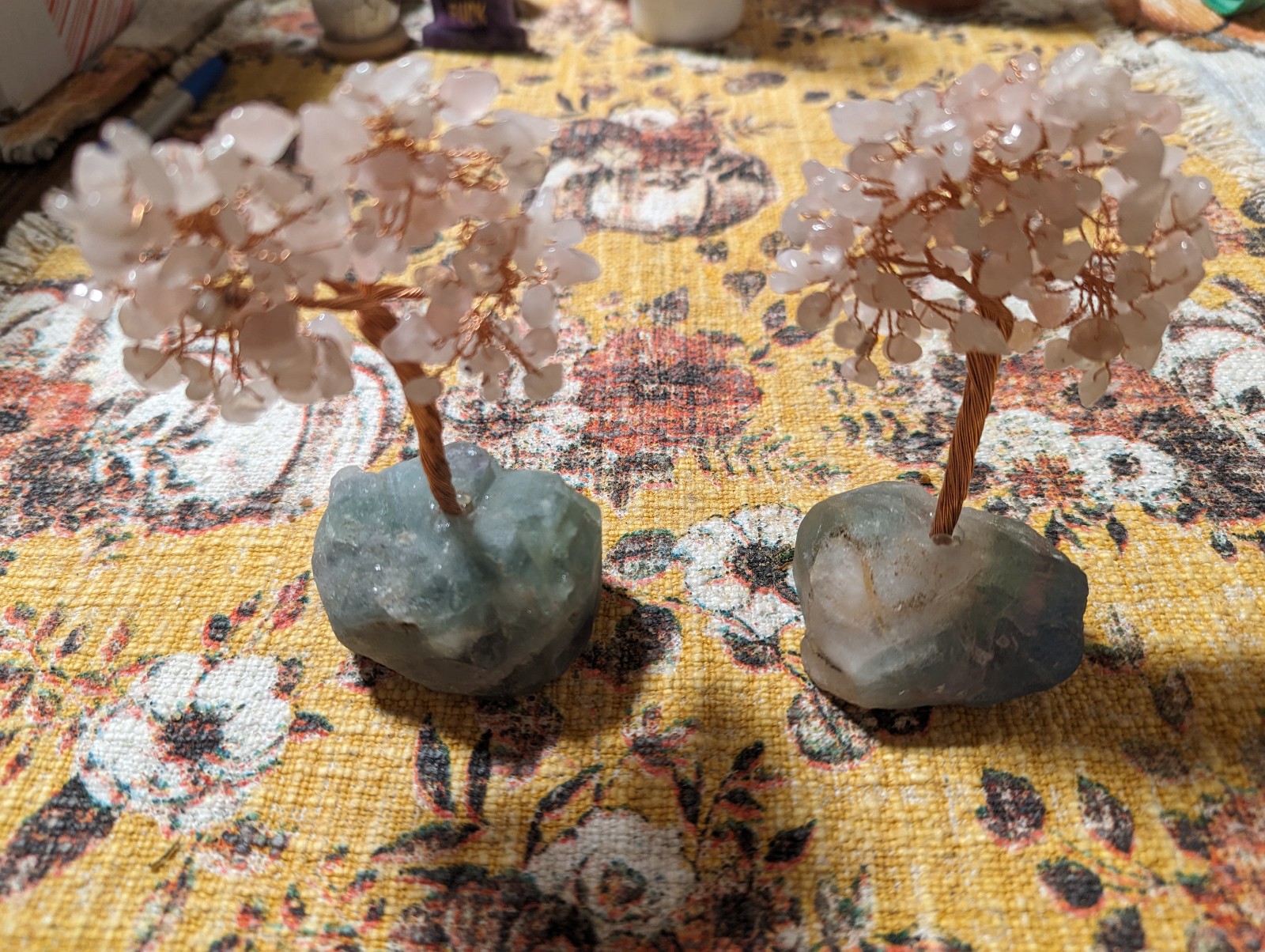 Set of two money/lucky crystal trees