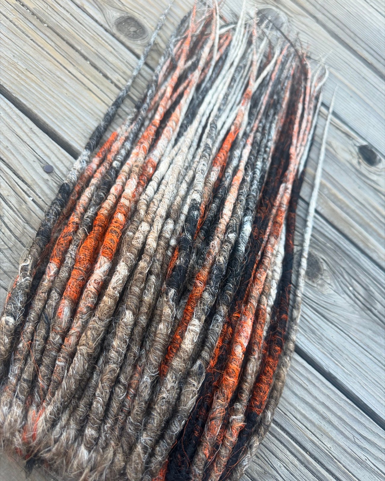 100 single ended crochet blonde orange black dreads