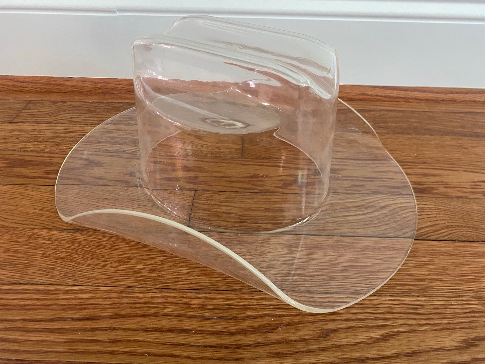 Rare Large Acrylic Cowboy Hat Clear Decorative Item
