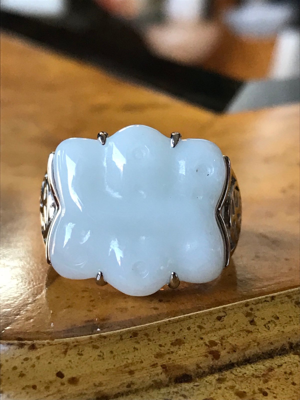 Natural Jade Sterling Silver Ring Discounted